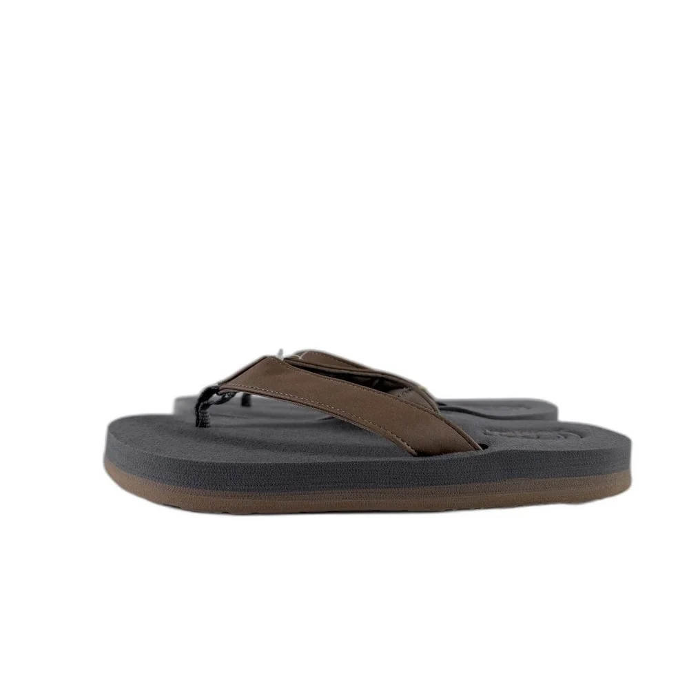 Cobian‎ Boys Draino Jr Flip Flops Brown Charcoal Grey Sandals Size 6/7 NEW